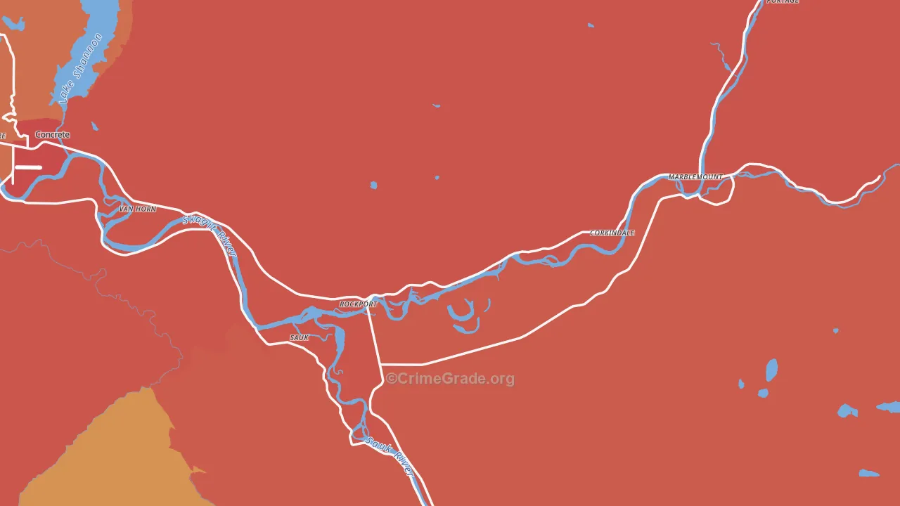 Rockport, WA Map of Theft Rates