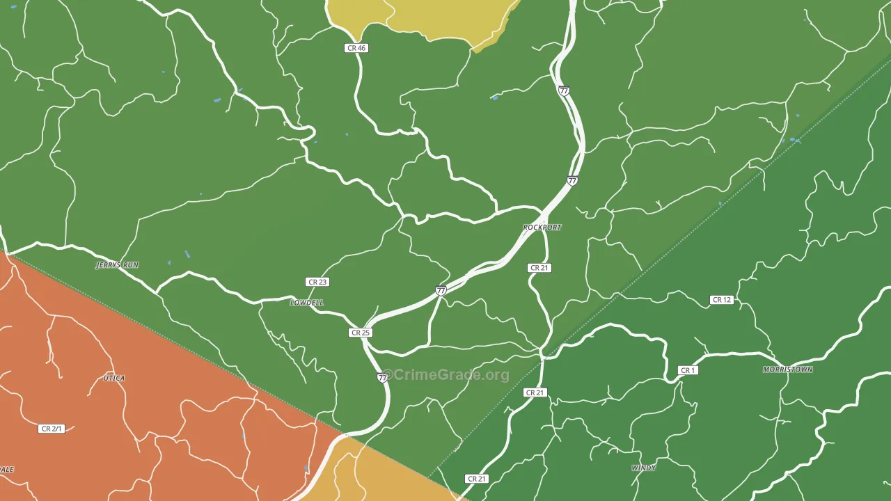 Rockport, WV Map of Theft Rates
