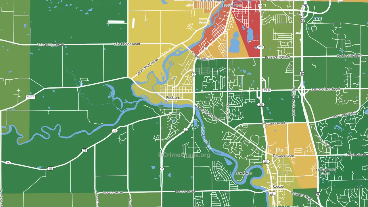 Rockton, IL Map of Theft Rates