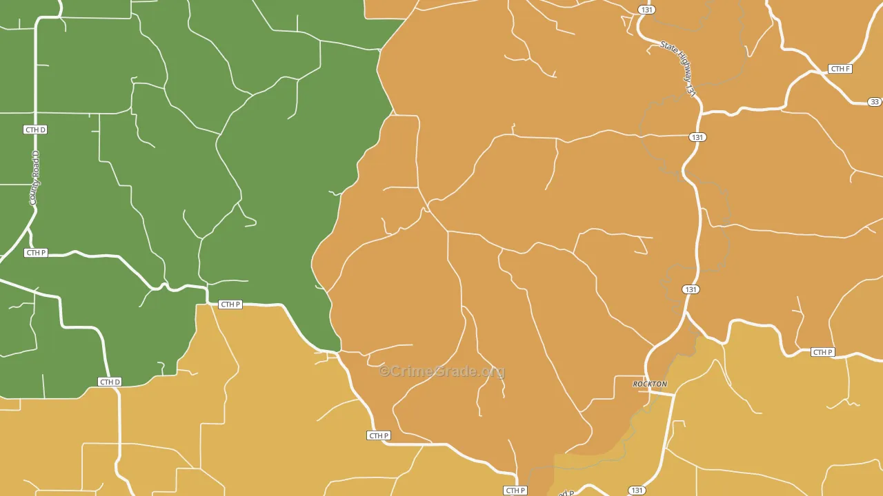 Rockton, WI Map of Theft Rates