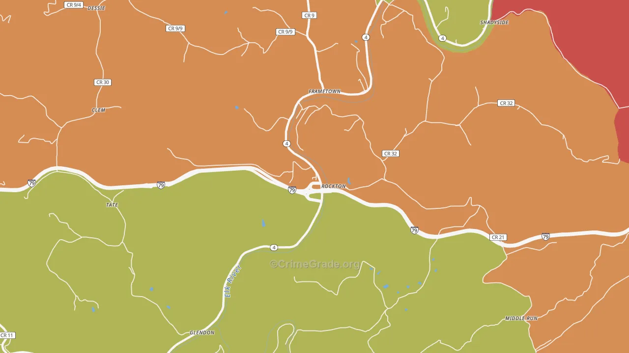 Rockton, WV Map of Theft Rates