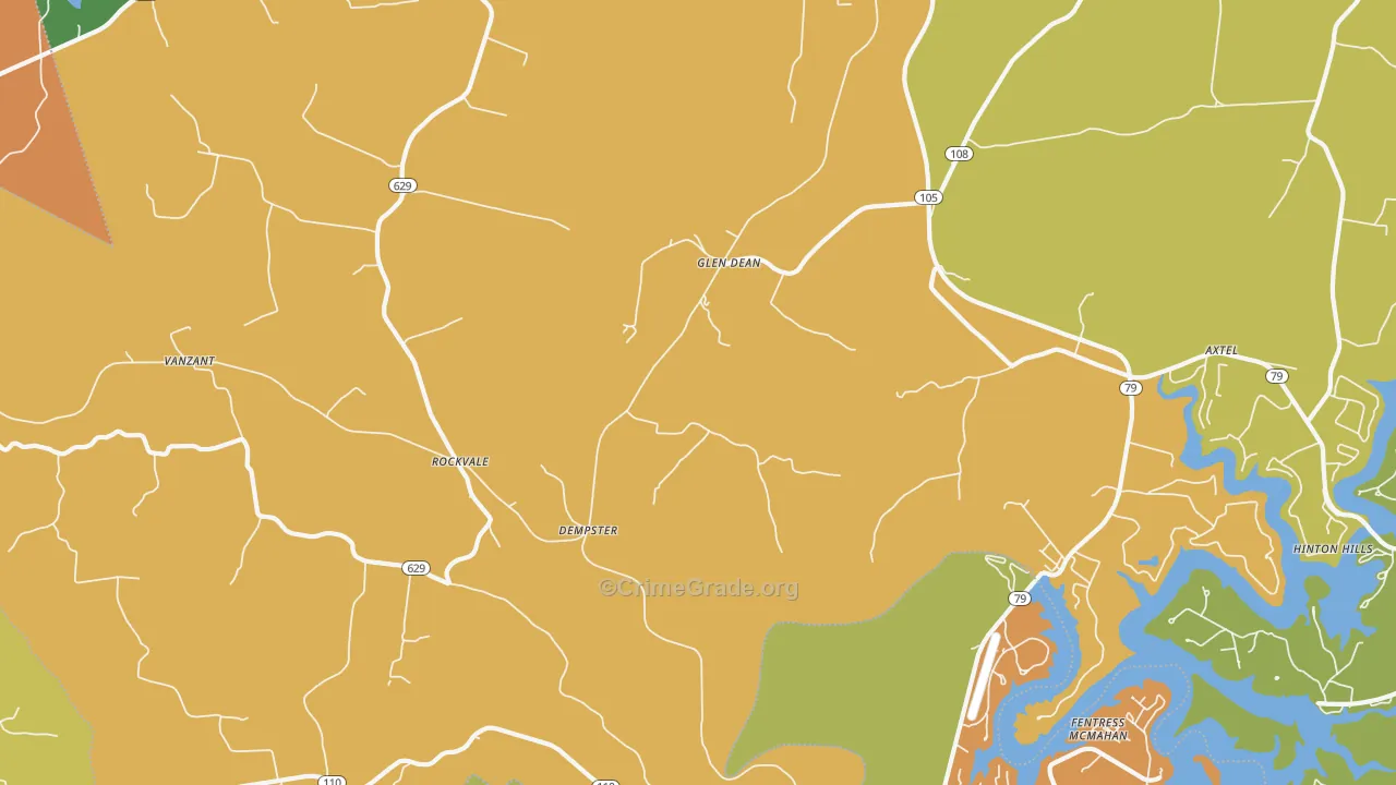 Rockvale, KY Map of Theft Rates