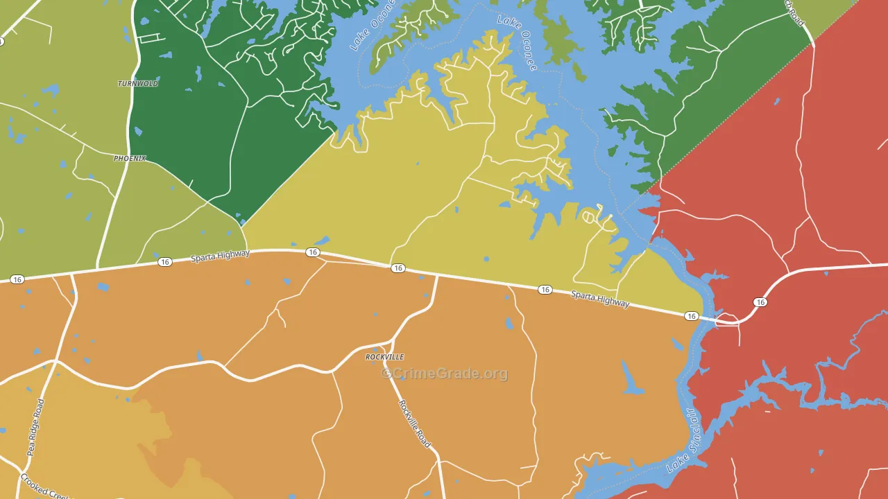 Rockville, GA Map of Theft Rates