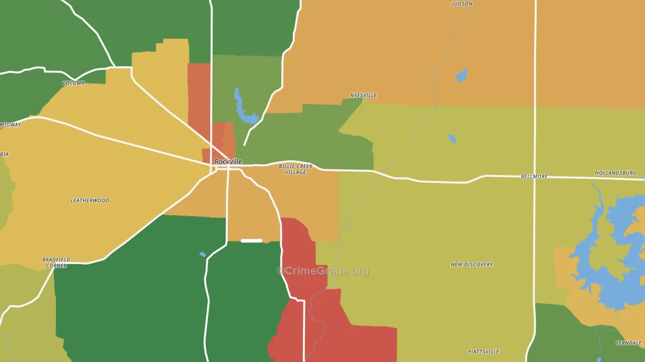 Rockville, IN Map of Theft Rates