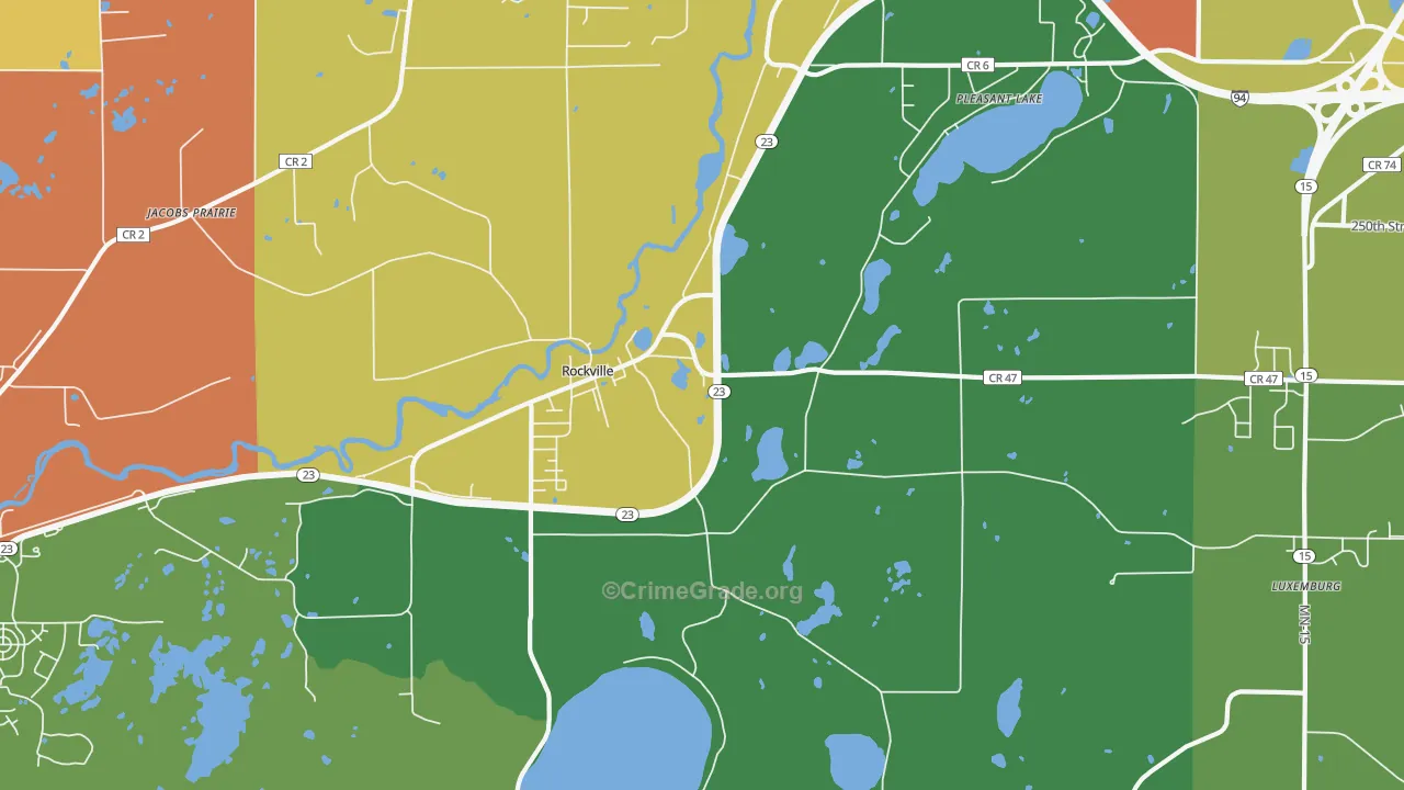 Rockville, MN Map of Theft Rates