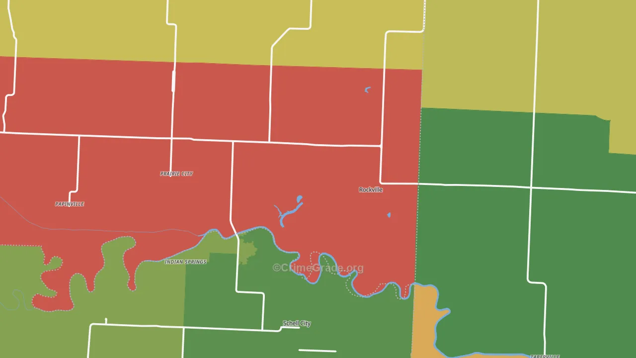 Rockville, MO Map of Theft Rates