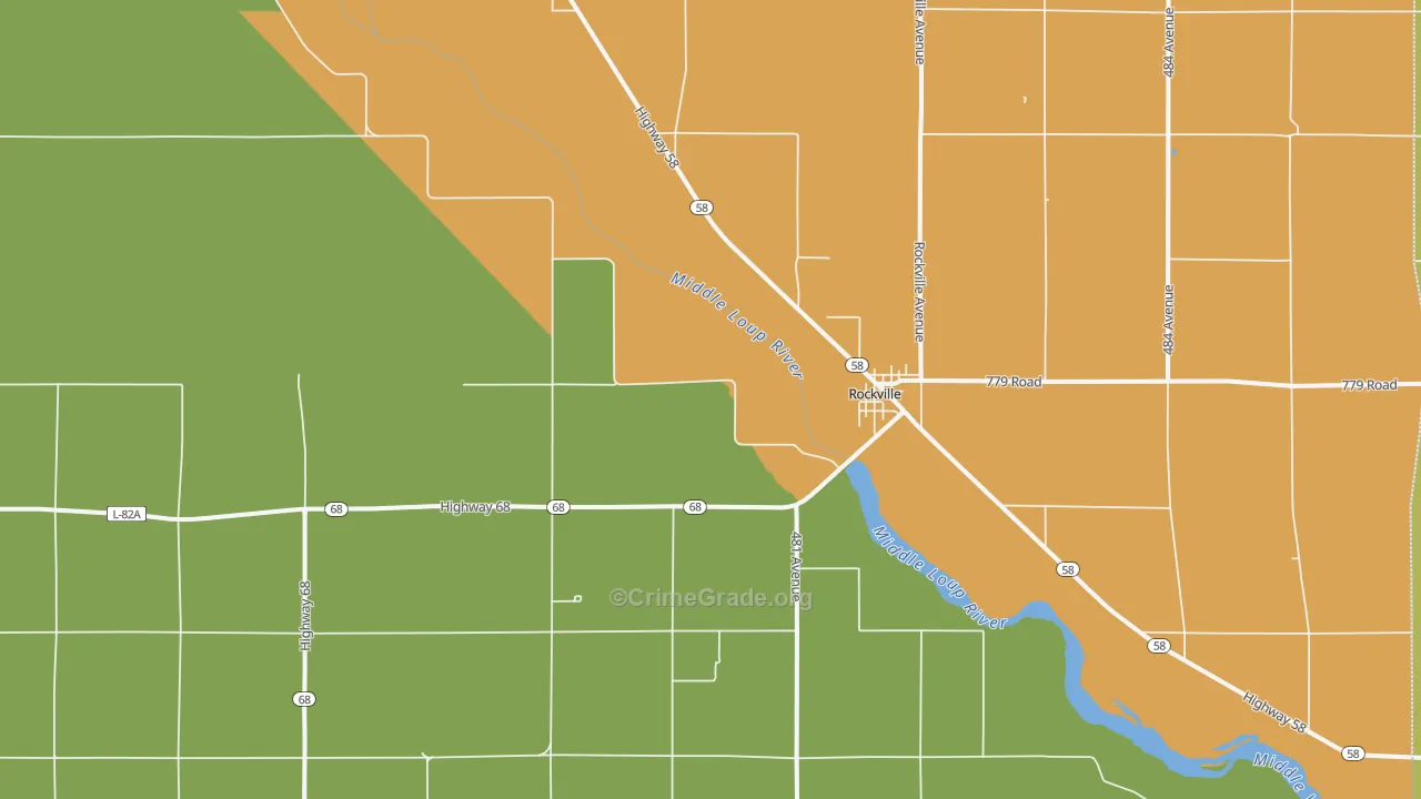 Rockville, NE Map of Theft Rates