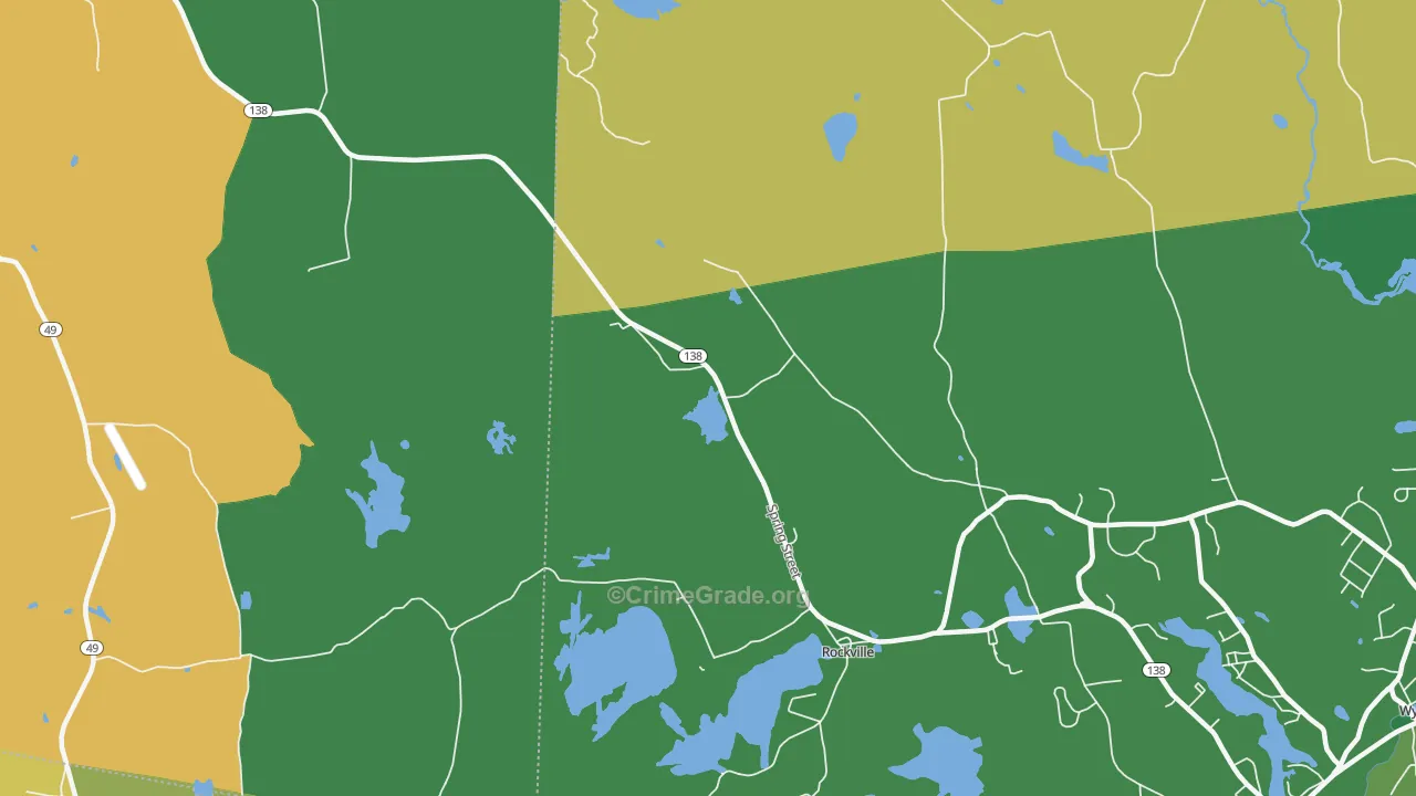 Rockville, RI Map of Theft Rates