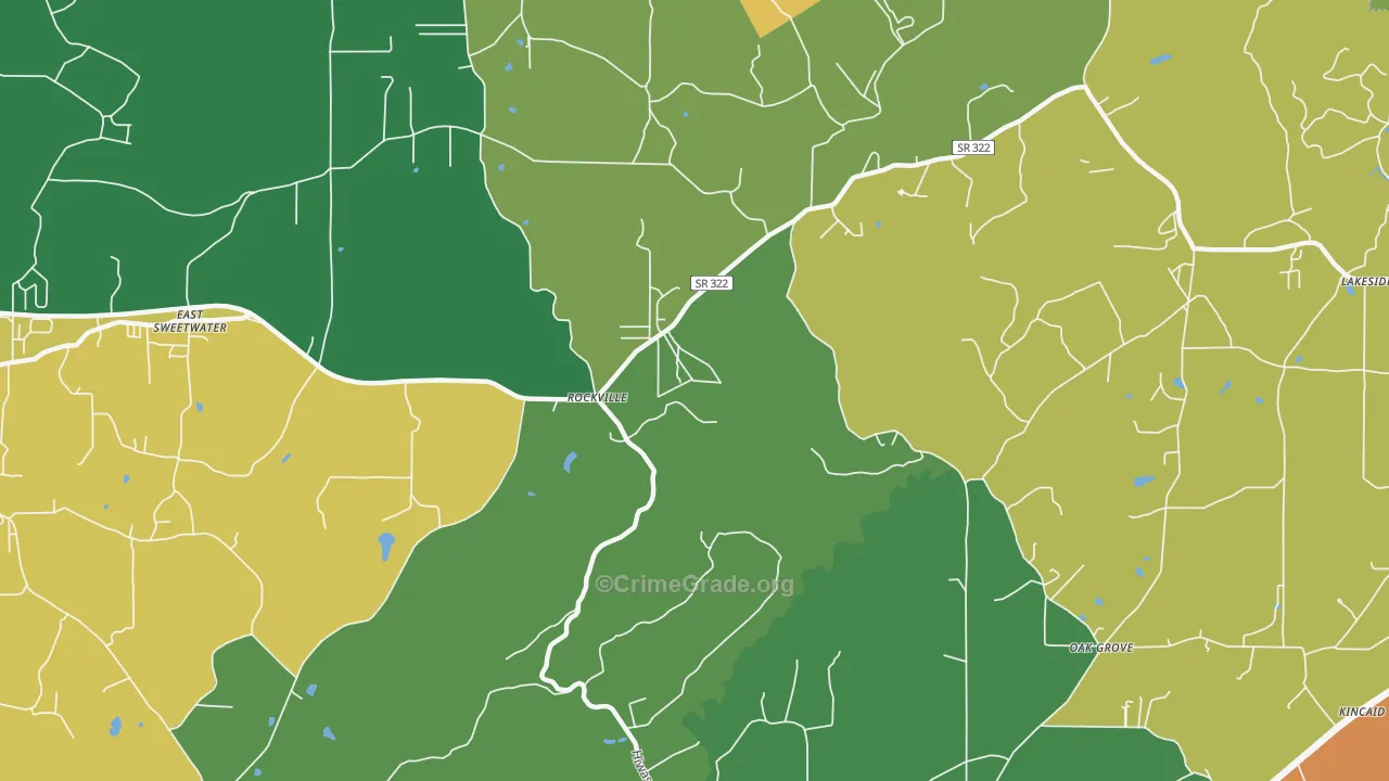 Rockville, TN Map of Theft Rates