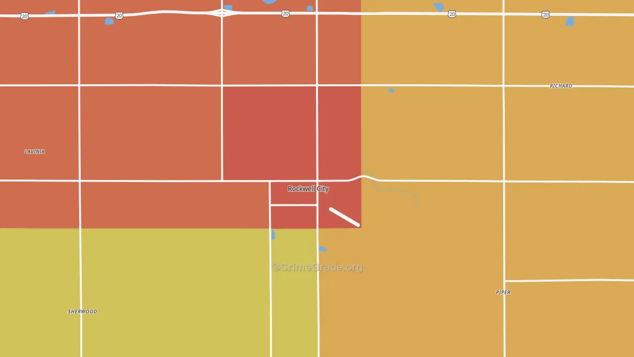 Rockwell City, IA Map of Theft Rates
