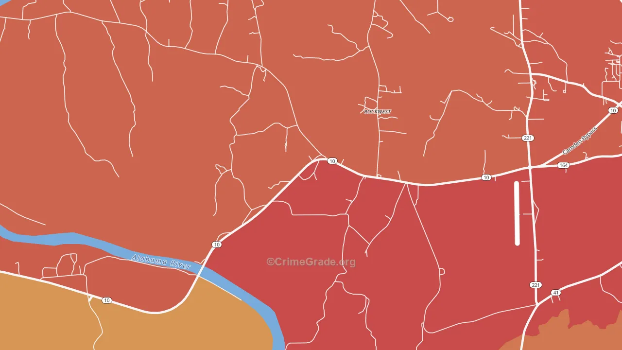 Rockwest, AL Map of Theft Rates