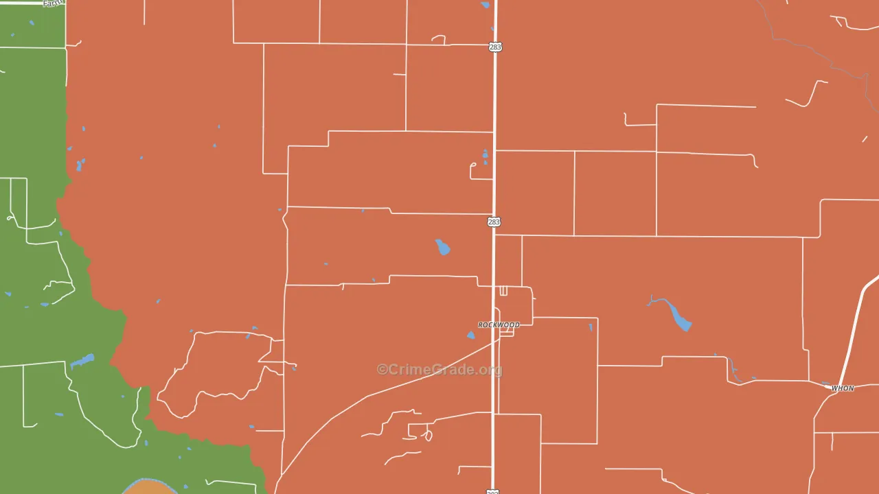 Rockwood, TX Map of Theft Rates