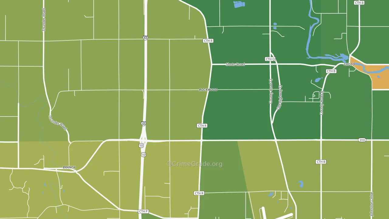 Rockwood, WI Map of Theft Rates