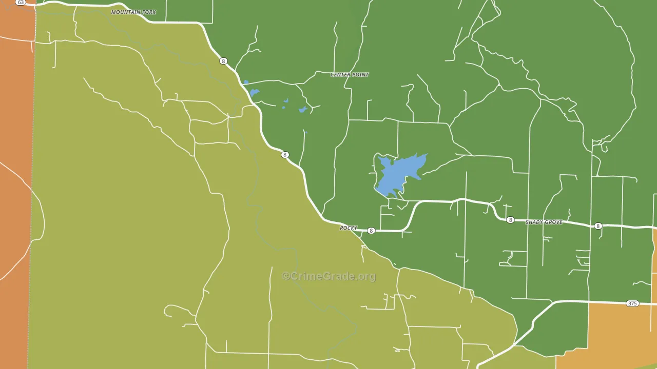 Rocky, AR Map of Theft Rates