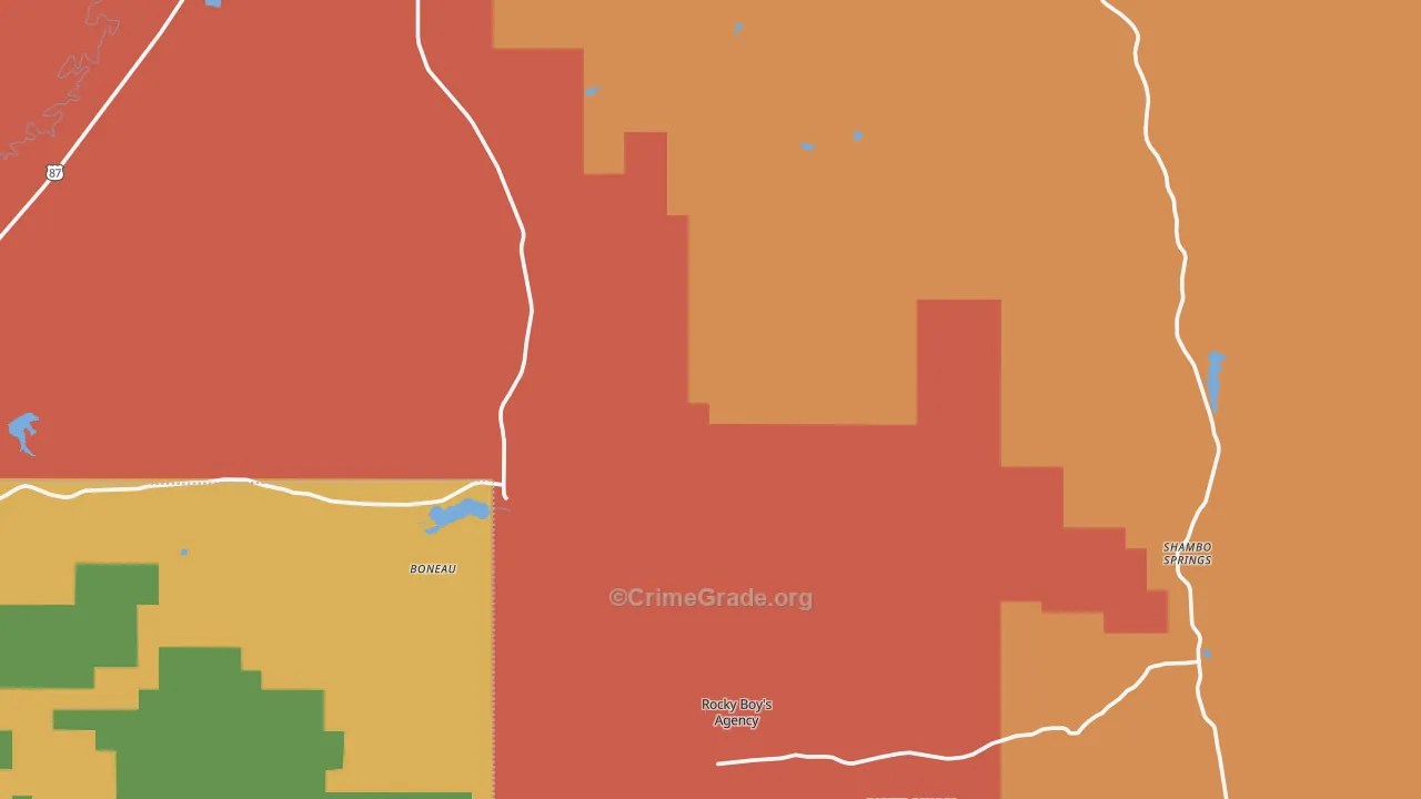 Rocky Boy, MT Map of Theft Rates