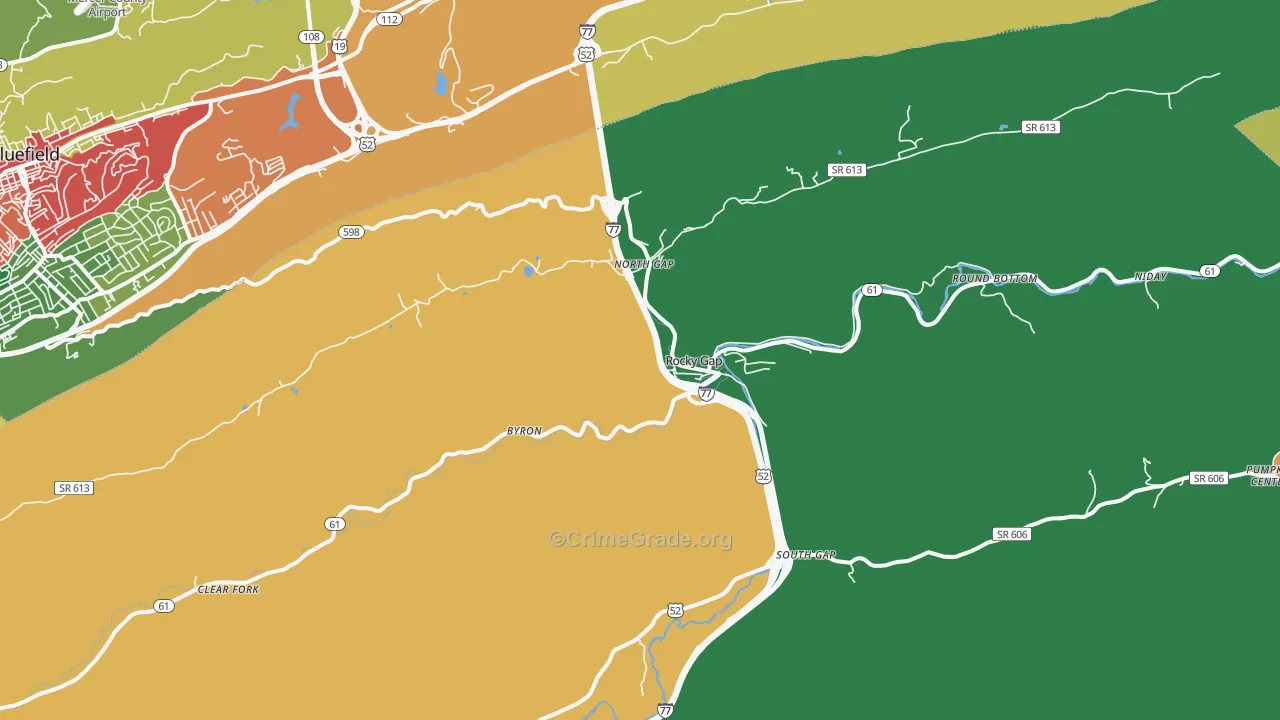 Rocky Gap, VA Map of Theft Rates