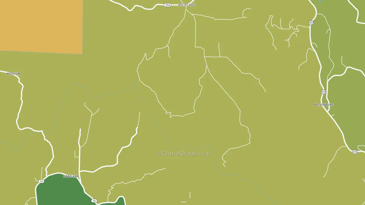 Rocky Hill, AR Map of Theft Rates