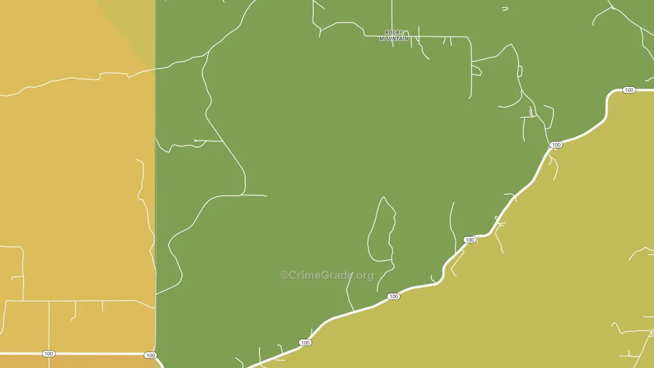 Rocky Mountain, OK Map of Theft Rates