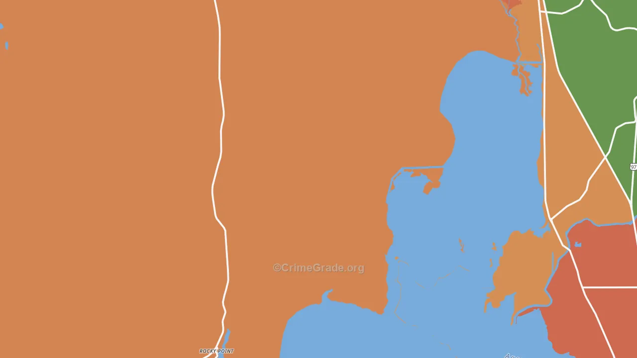 Rocky Point, OR Map of Theft Rates