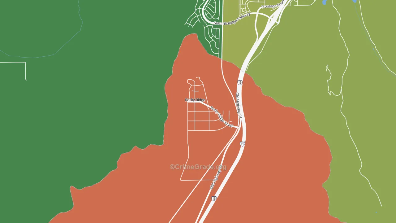 Rocky Ridge, UT Map of Theft Rates