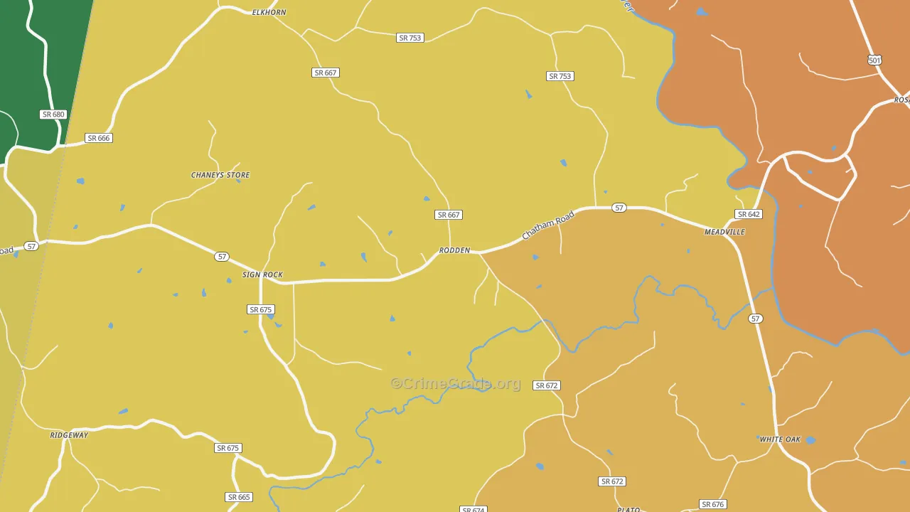 Rodden, VA Map of Theft Rates
