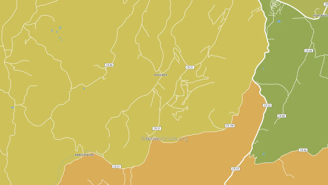 Rodemer, WV Map of Theft Rates