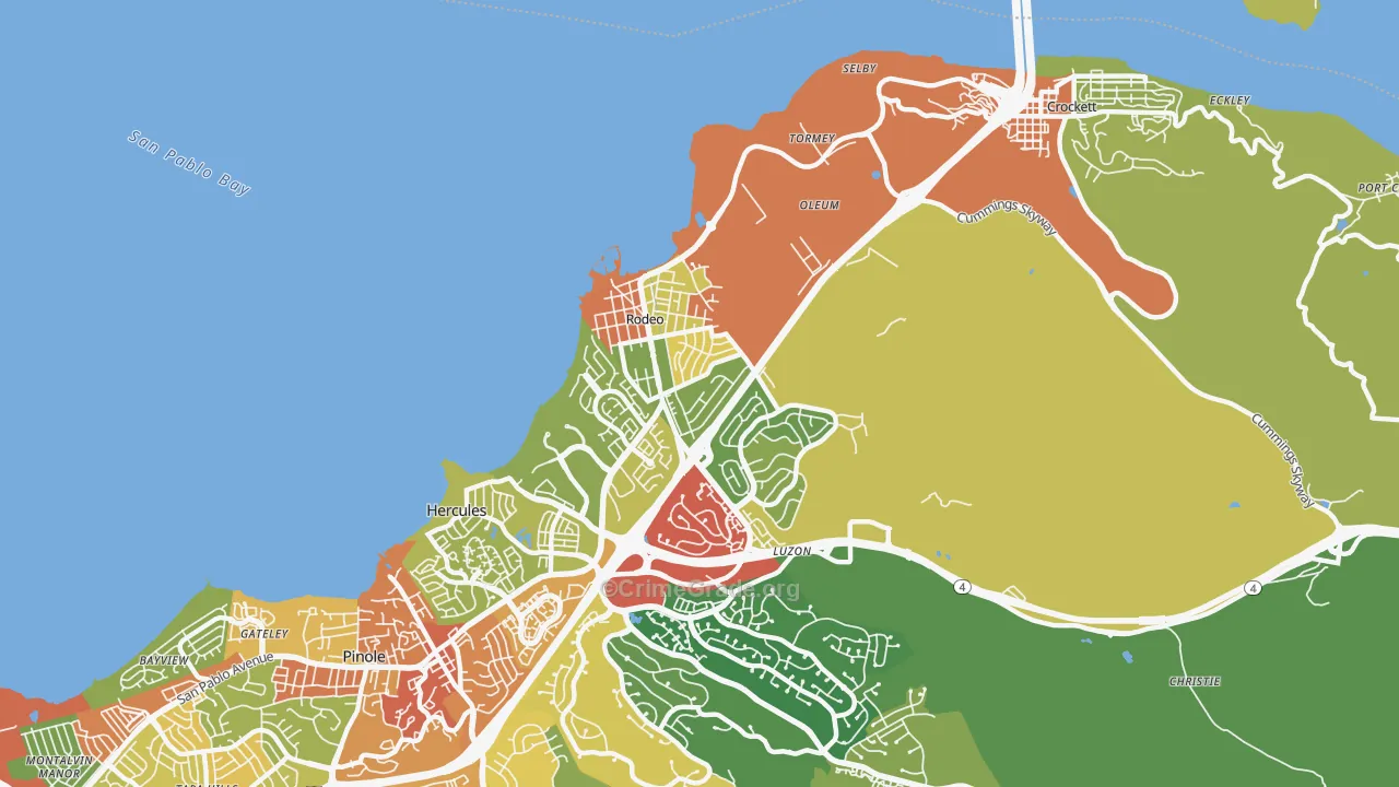 Rodeo, CA Map of Theft Rates
