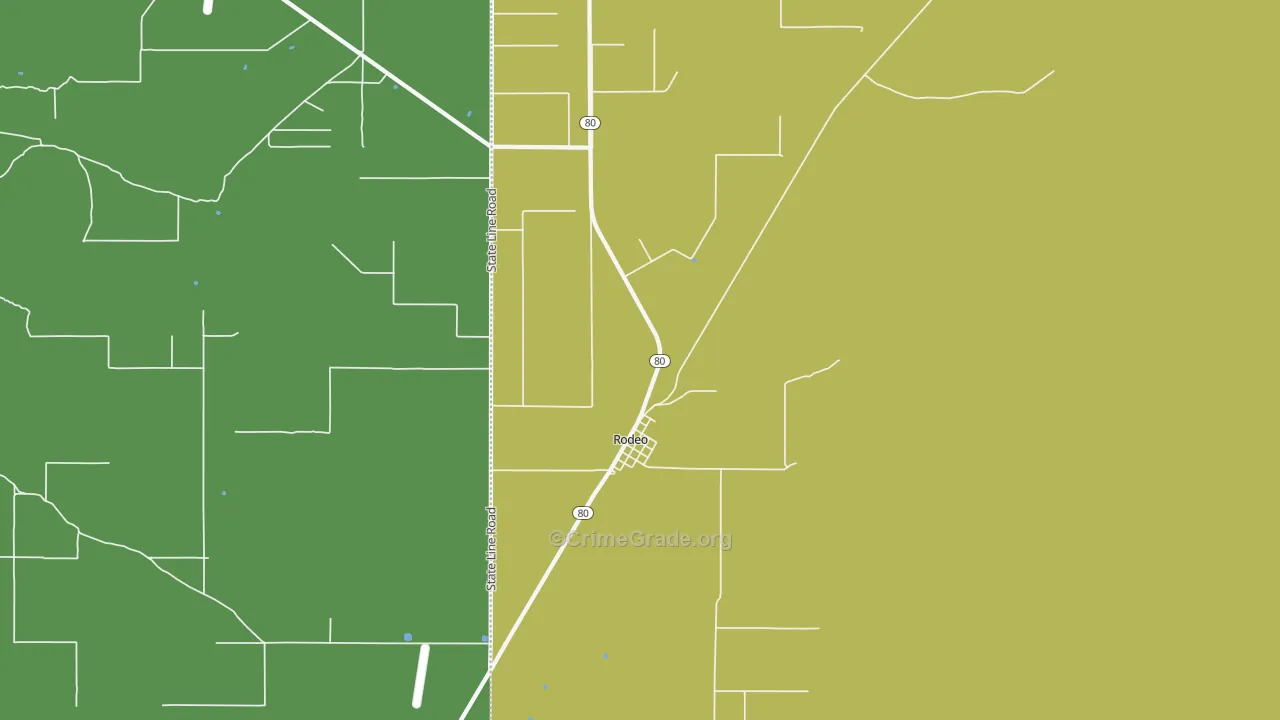 Rodeo, NM Map of Theft Rates