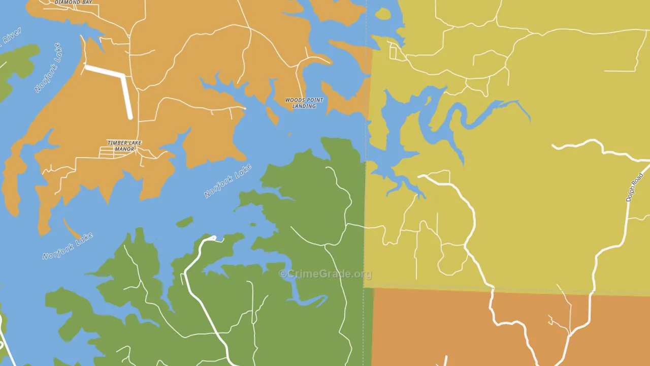 Rodney, AR Map of Theft Rates