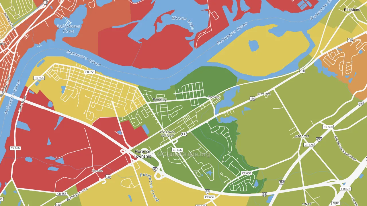 Roebling, NJ Map of Theft Rates