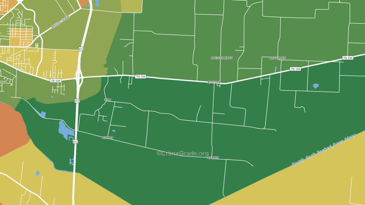 RoEllen, TN Map of Theft Rates
