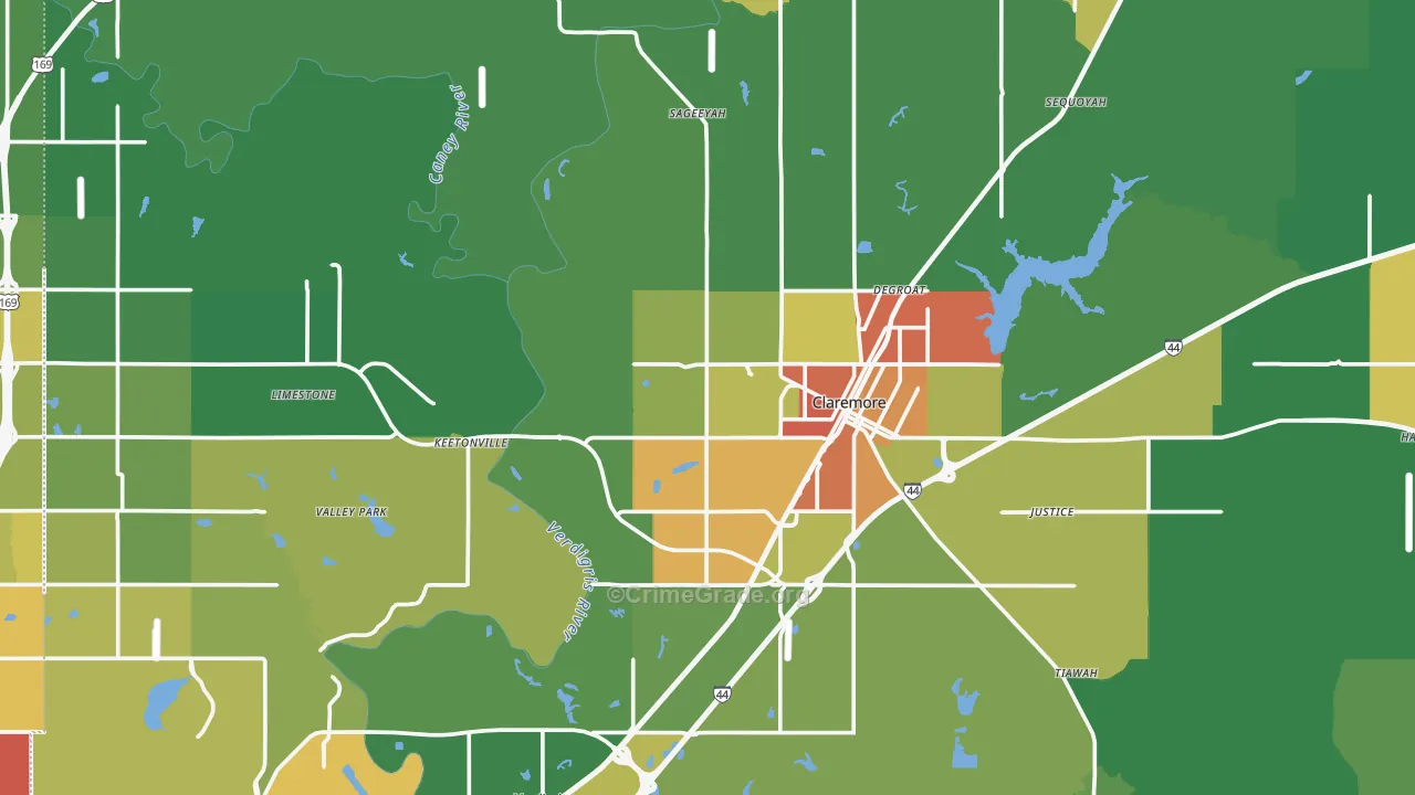 Rogers County, OK Map of Theft Rates