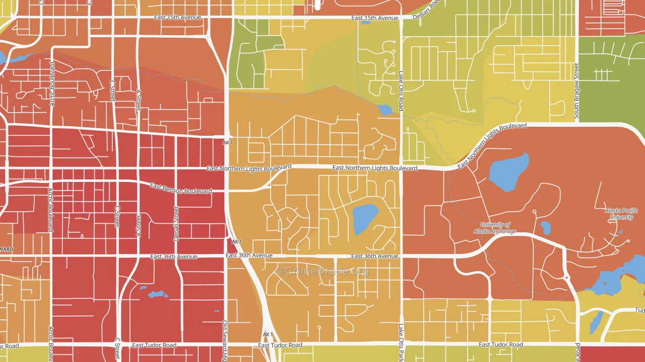 Rogers Park, Anchorage, AK Map of Theft Rates