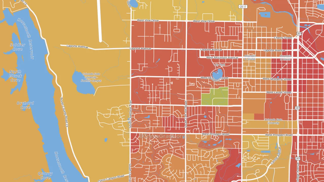 Rogers Park, Fort Collins, CO Map of Theft Rates