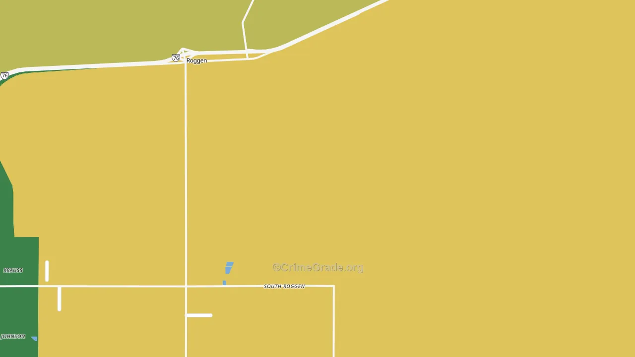Roggen, CO Map of Theft Rates