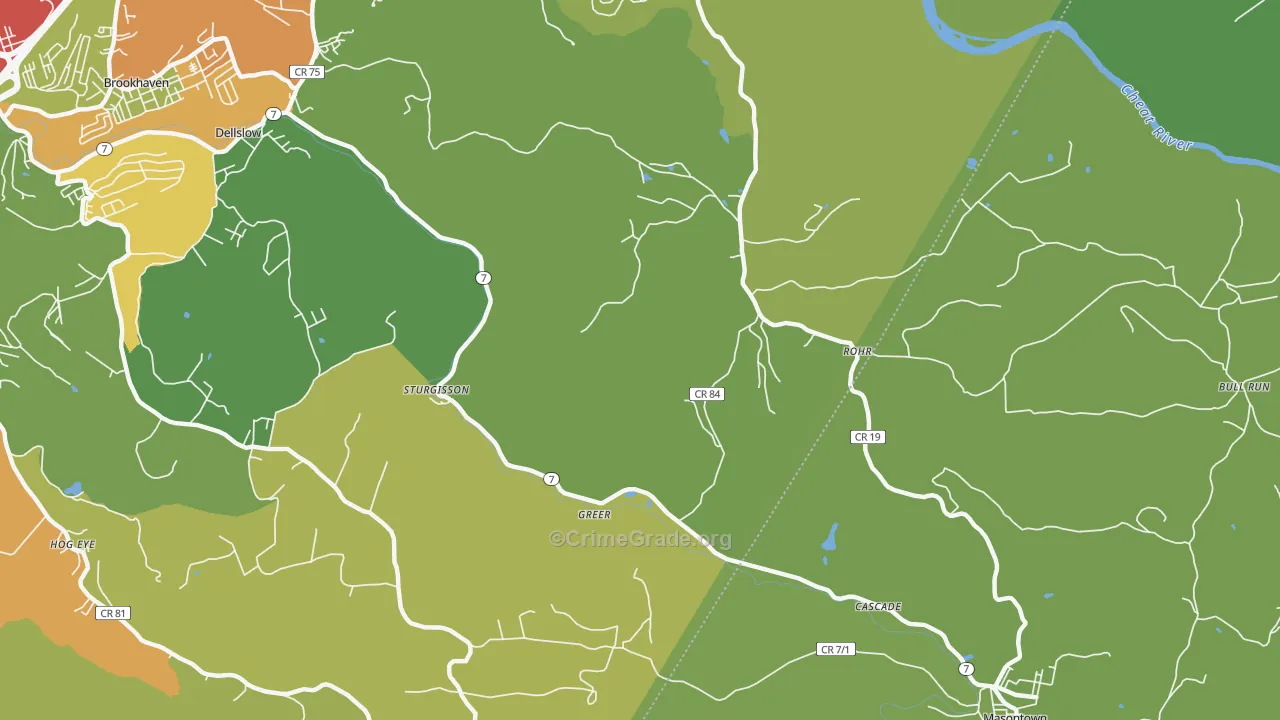 Rohr, WV Map of Theft Rates