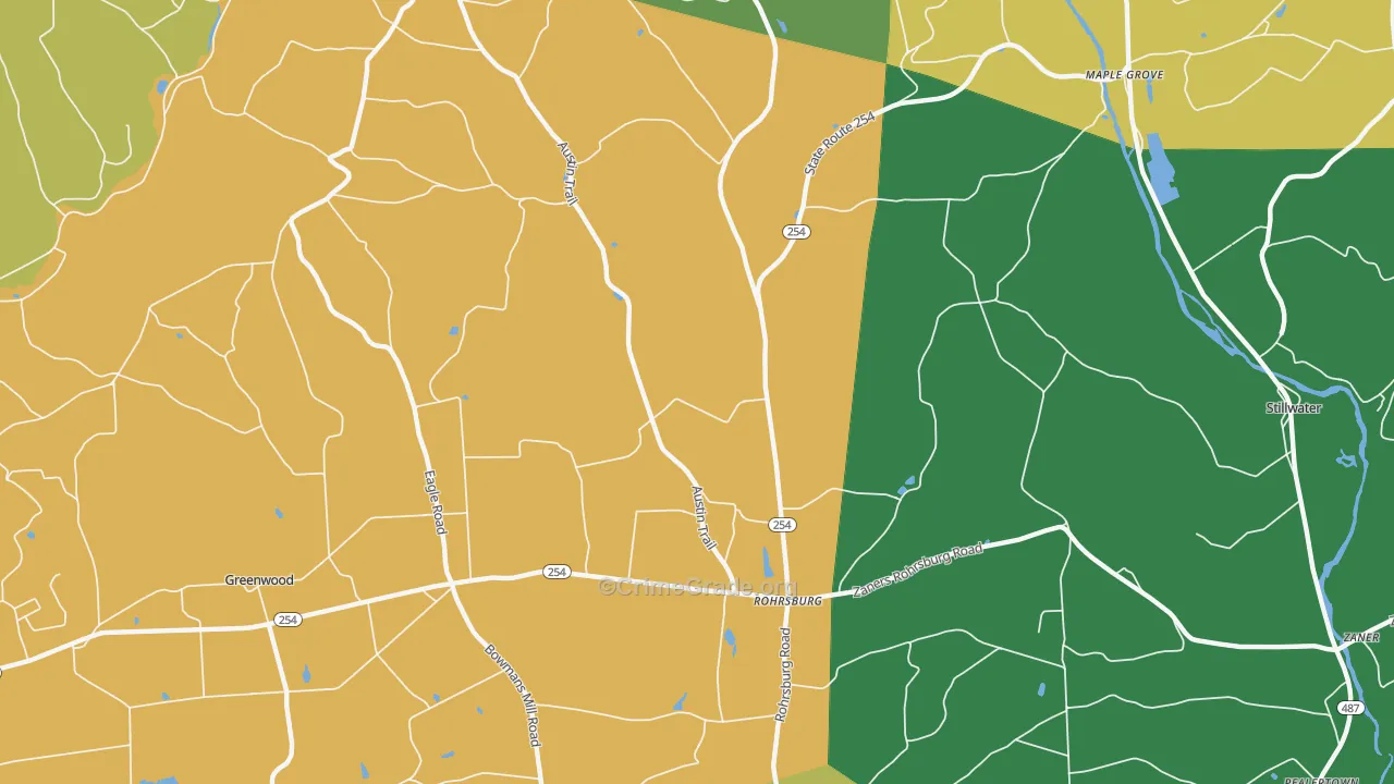 Rohrsburg, PA Map of Theft Rates