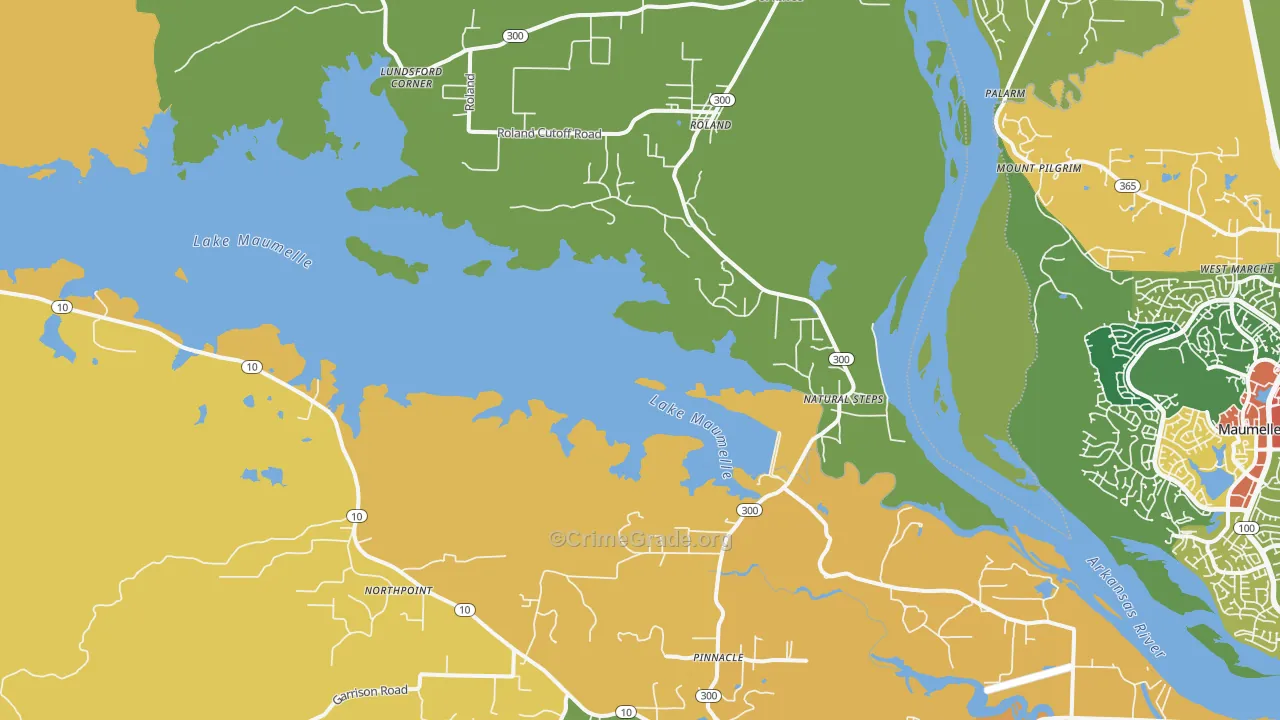 Roland, AR Map of Theft Rates
