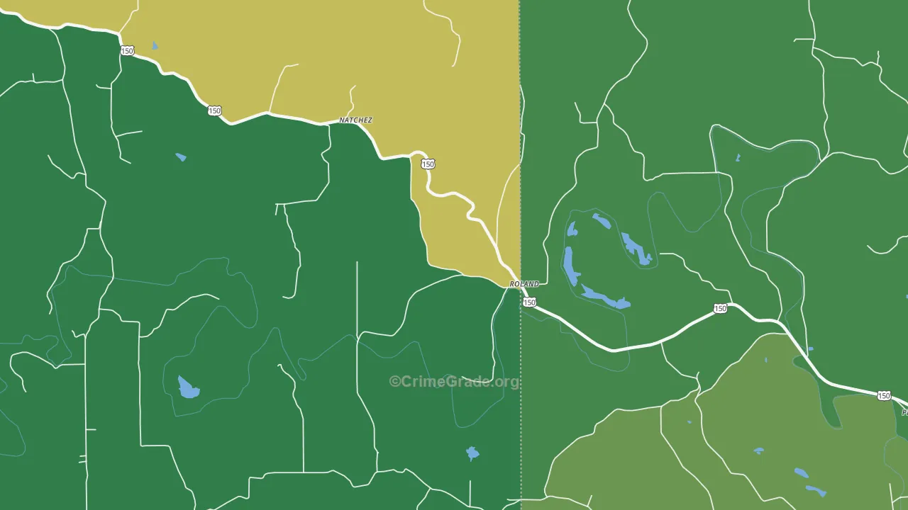 Roland, IN Map of Theft Rates