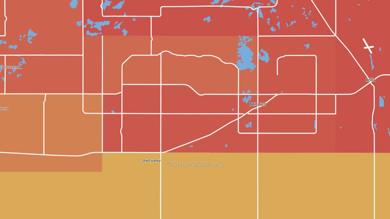 Rolette County, ND Map of Theft Rates