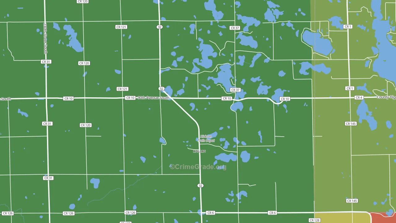 Rollag, MN Map of Theft Rates