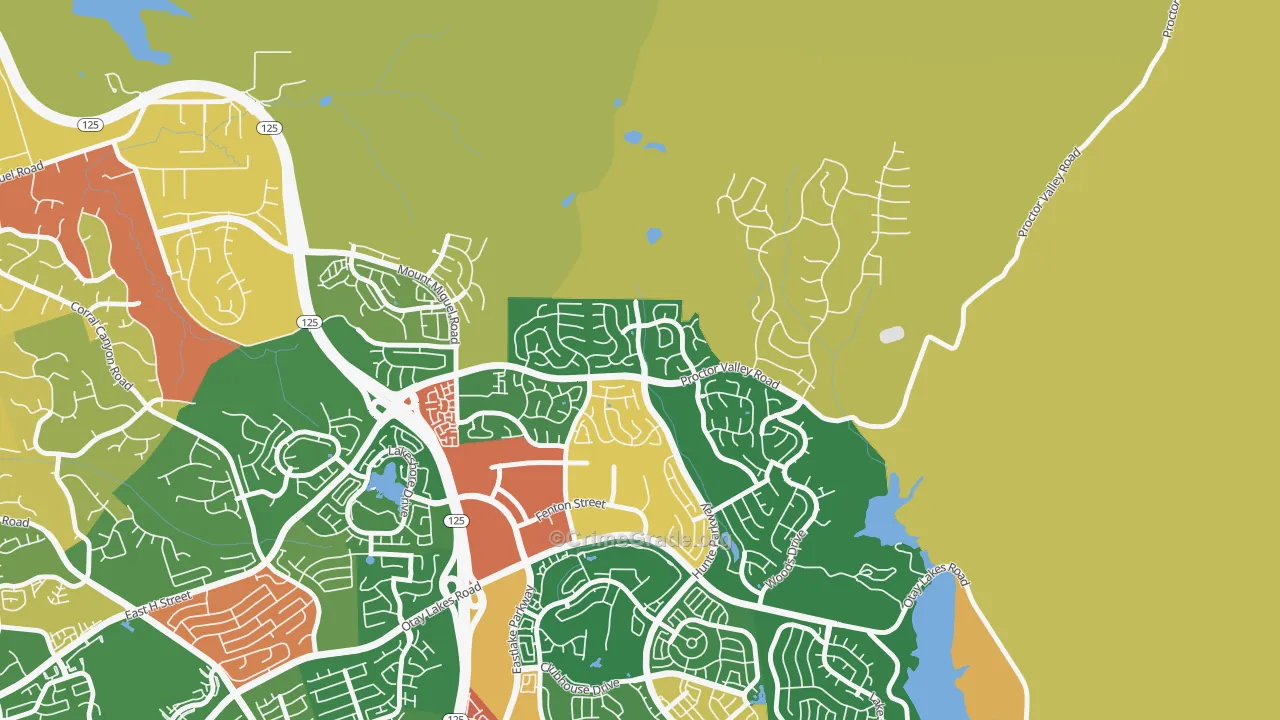 Rolling Hills Ranch, Chula Vista, CA Map of Theft Rates