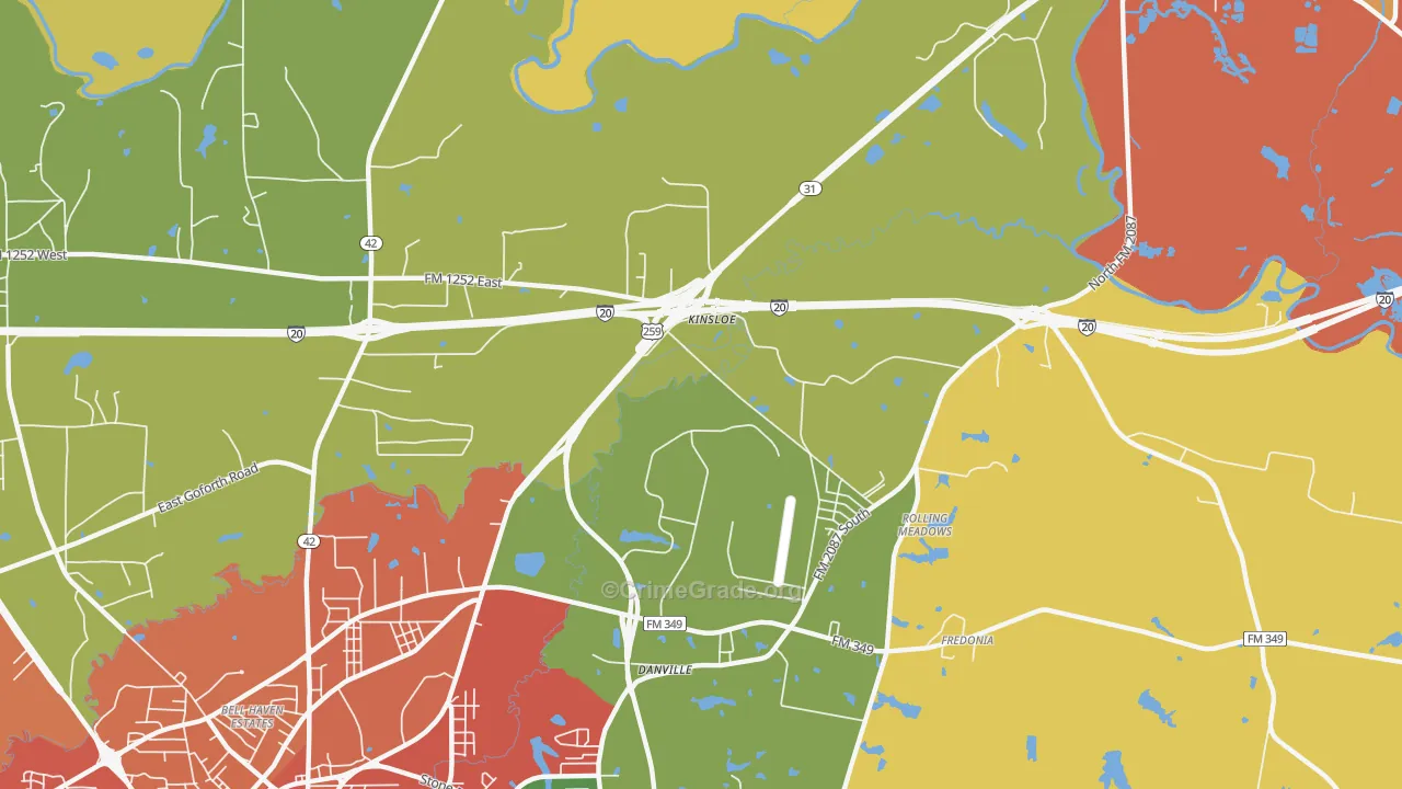 Rolling Meadows, TX Map of Theft Rates