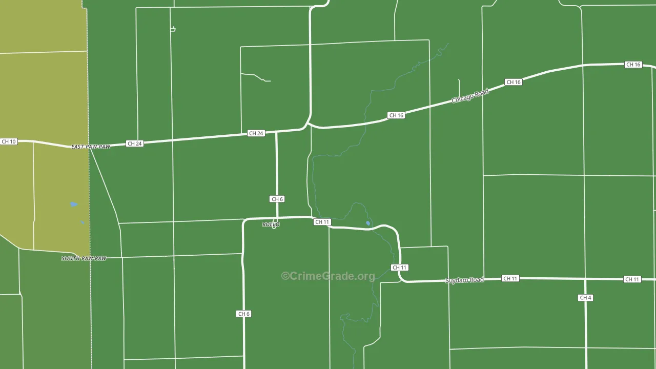 Rollo, IL Map of Theft Rates