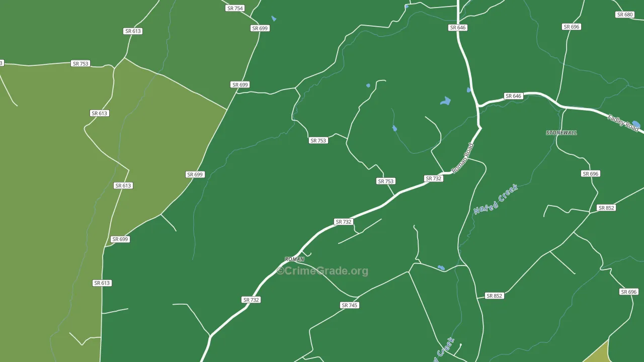 Roman, VA Map of Theft Rates