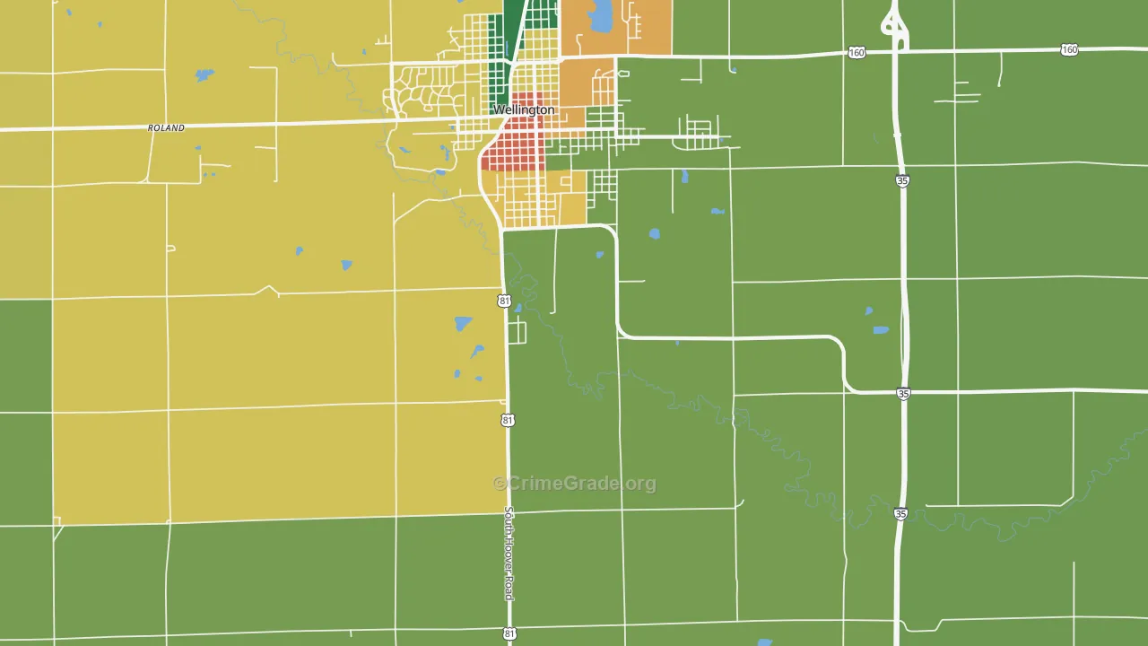 Rome, KS Map of Theft Rates