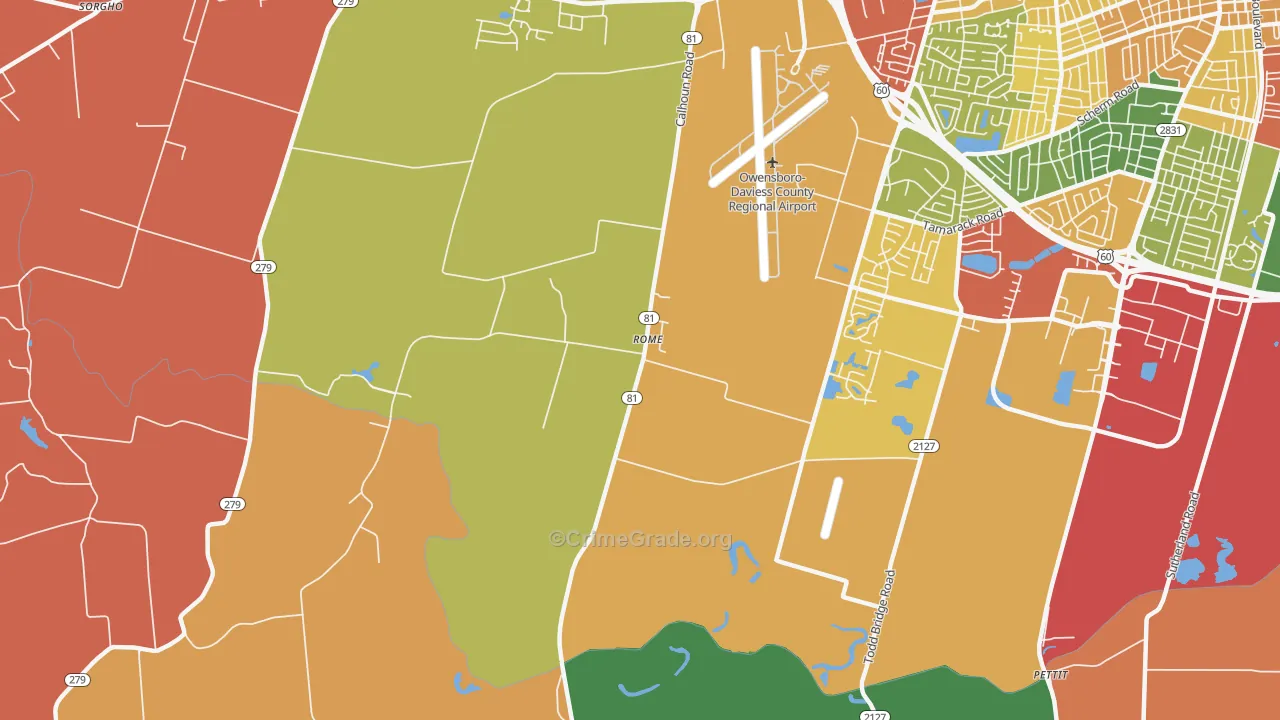 Rome, KY Map of Theft Rates