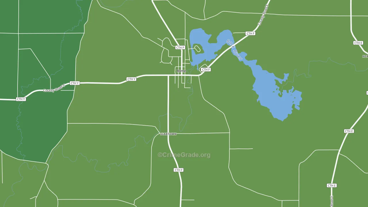 Rome, WI Map of Theft Rates