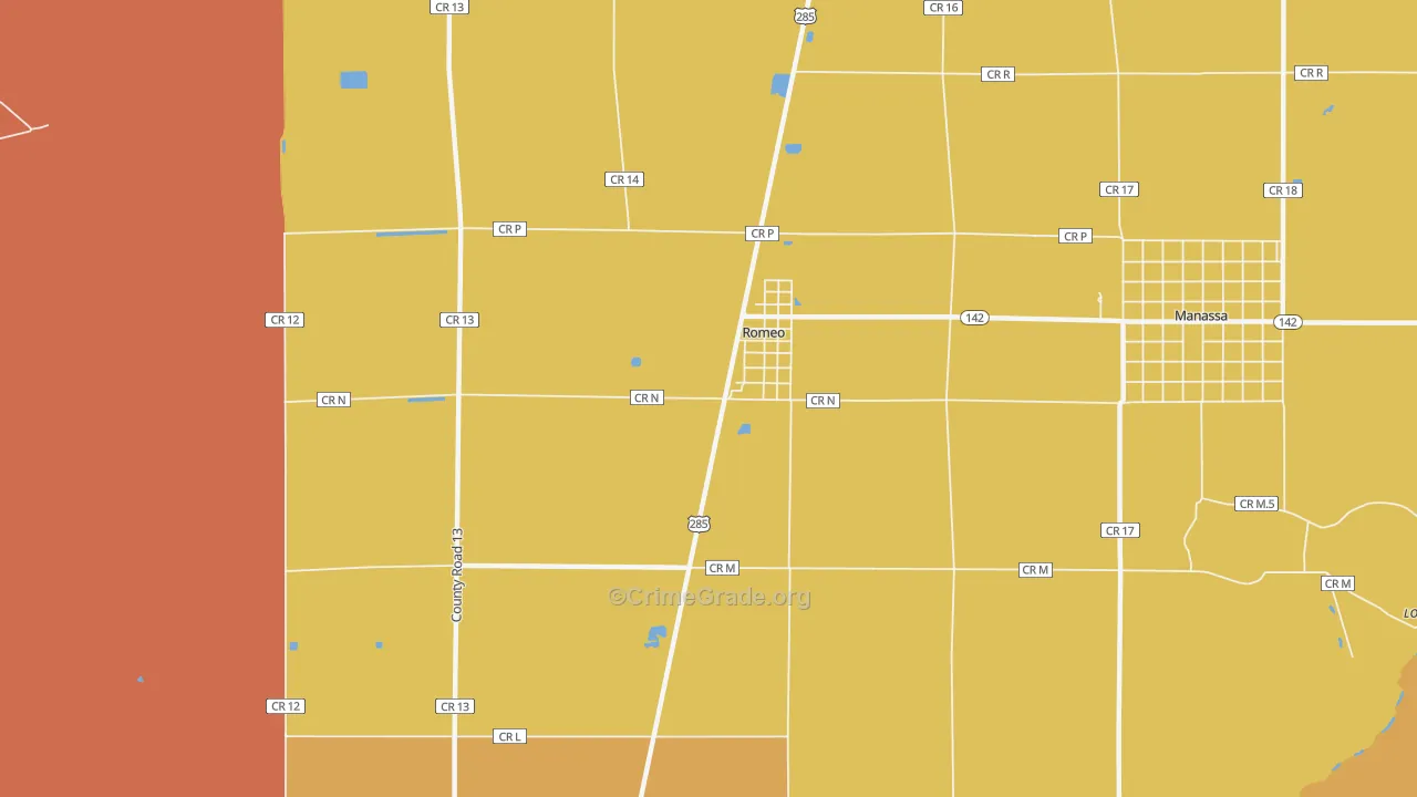 Romeo, CO Map of Theft Rates