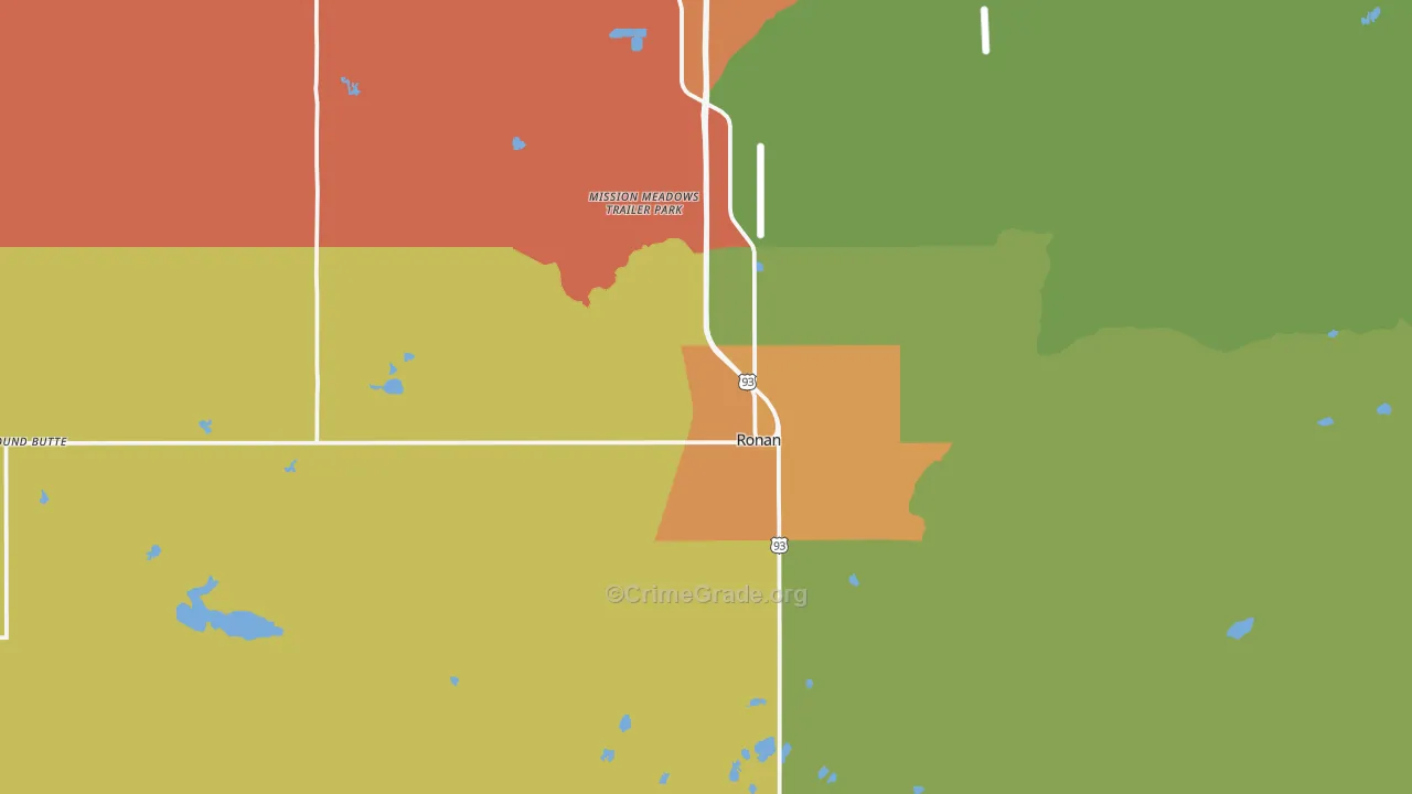 Ronan, MT Map of Theft Rates